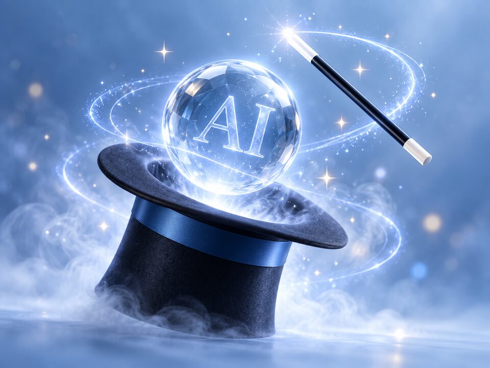 Cappello da mago con sfera AI: niente promesse magiche sull AI Search